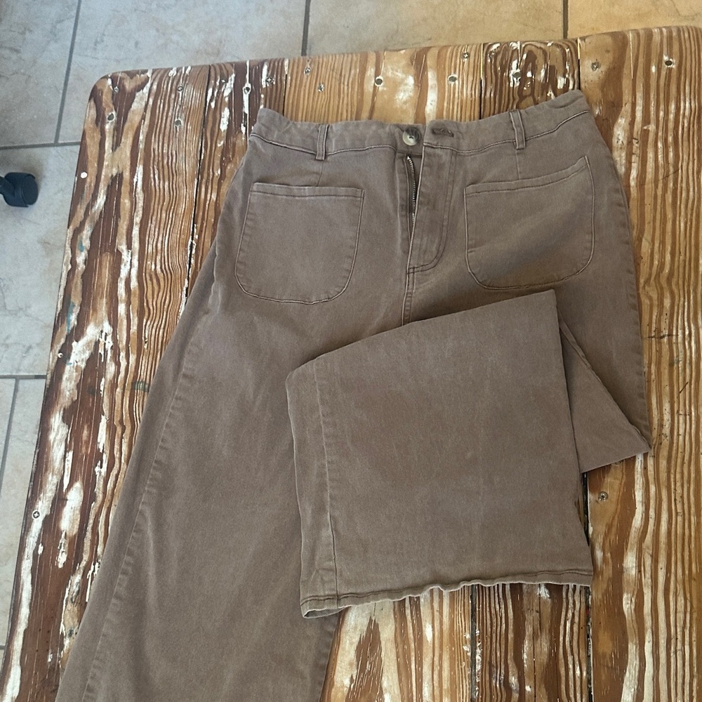 Entro Women's Tan Wide Leg Pants